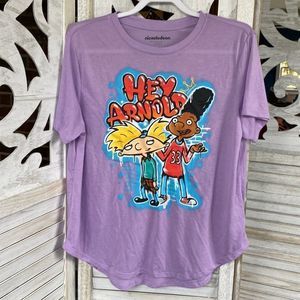 Nickelodeon Hey Arnold Purple Women’s PLUS T -Shirt
